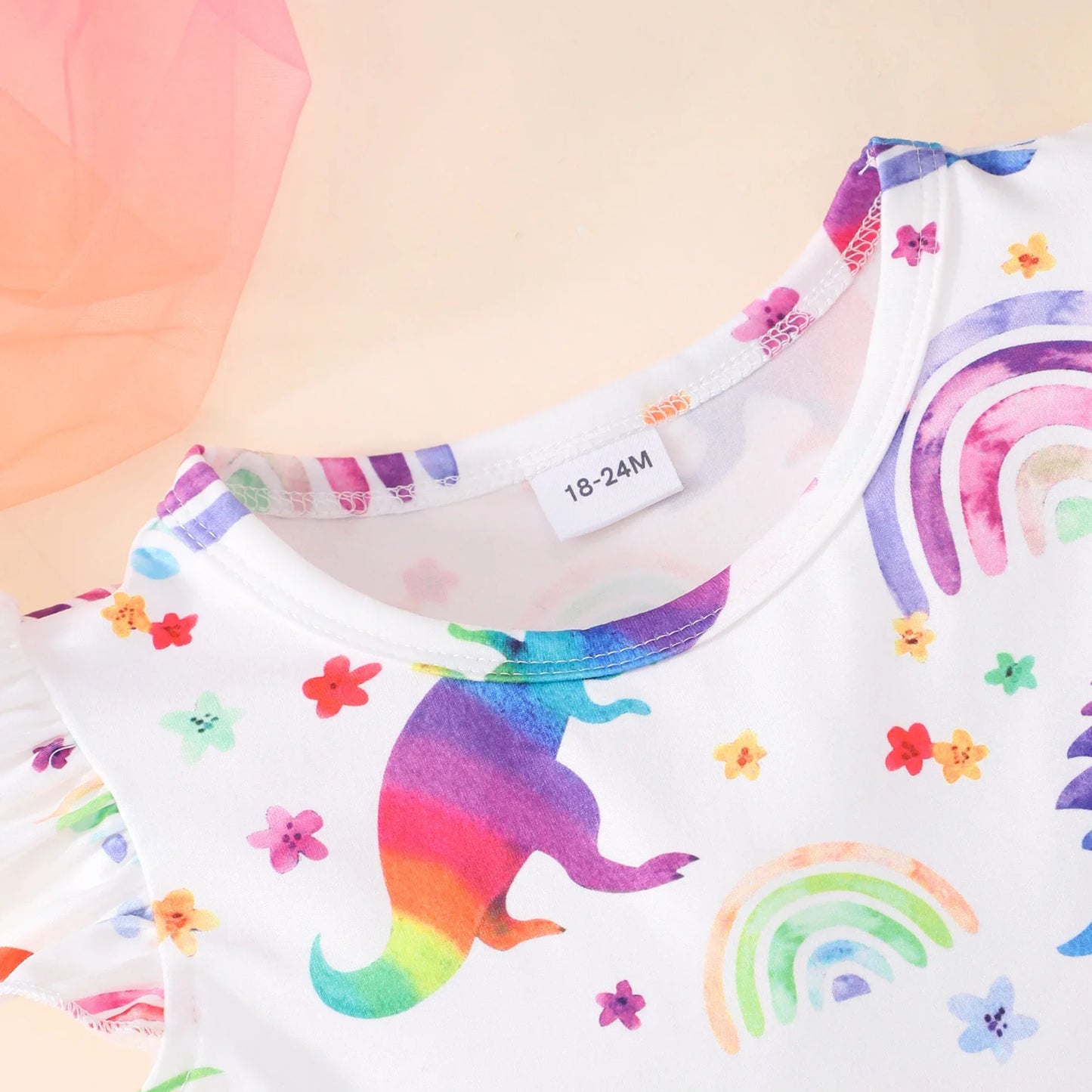 New Dinosaur Unicorn Dress Kids Girl Clothes Summer Short Sleeve Casua Fashion Birthday Baby Girl Dress 2 3 4 5 6 7 8 Years Old