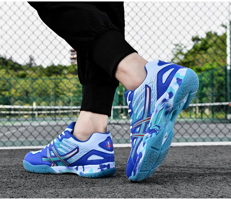 Women and Men Sports Shoes Professional Badminton Shoes Comfortable Breathable Tennis Shoes Shock Absorbing Volleyball Shoes Men