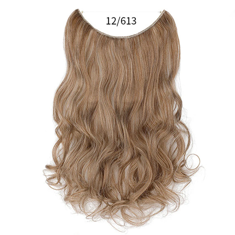 No Clip Synthetic Wave Hair Extensions Invisible Curly wig  Accessorie Hairpieces Heat Resistant Long Hair For Women  Hairextens