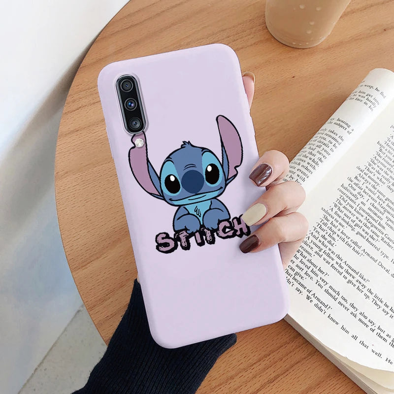 For Samsung Galaxy A70 A50 A50S A30S Camera Protect Soft Cover Silicone Cute Cartoon Lilo Stitch Case Funda For Samsung A 50 Bag