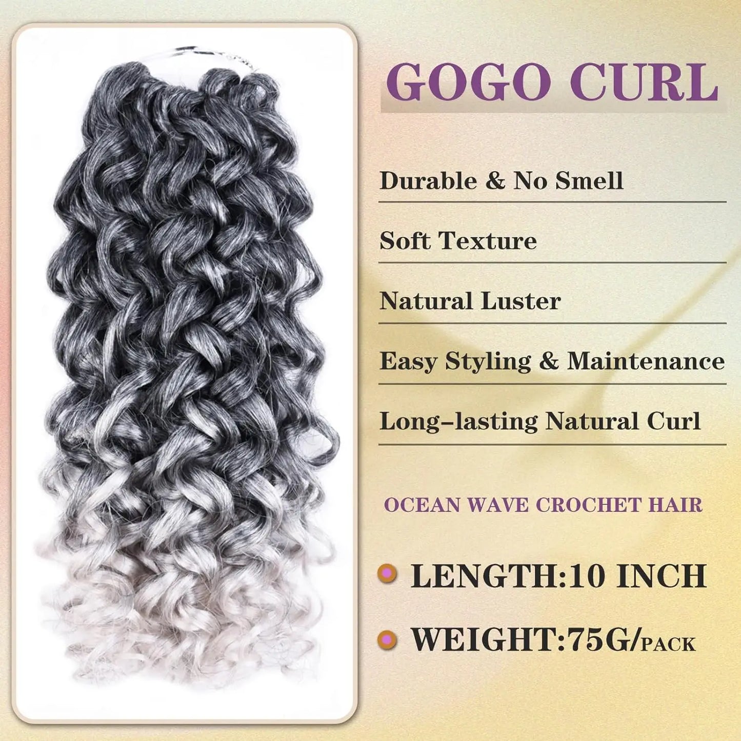 10 Inch GO GO Curl Crochet Hair for Women Short Beach Curl Crochet Braids Synthetic Deep Twist Braiding Hair Extensions