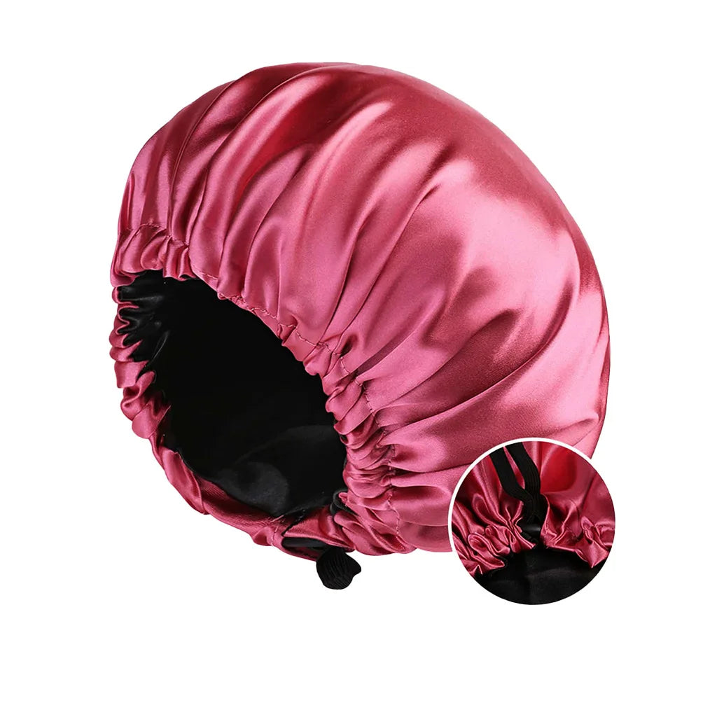 Wholesale Satin Bonnet for Sleeping Silky Bonnet Cap Large Double Layer Reversible Adjustable Sleep Bonnet Used To Hair Care