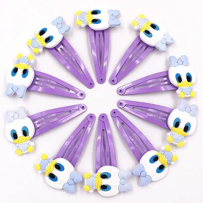 10PCS Mickey Minnie Disney Elastic Hair Rubber Band Headband Hair Accessories Girls Cartoon Hair Gum Hair Bows Korean