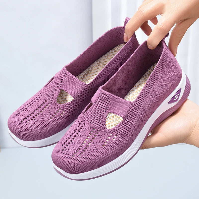 Summer New Comfort Casual Women's Shoes New Fashion Soft Sole Breathable Hollow Out Flat Shoes for Women Zapatos De Mujer