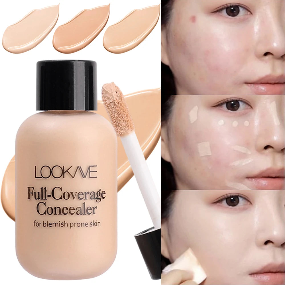 Mini Liquid Concealer Foundation Cream Texture Covers Acne Marks Dark Circle Multifunction Face Makeup Lasting Brighten Cosmetic